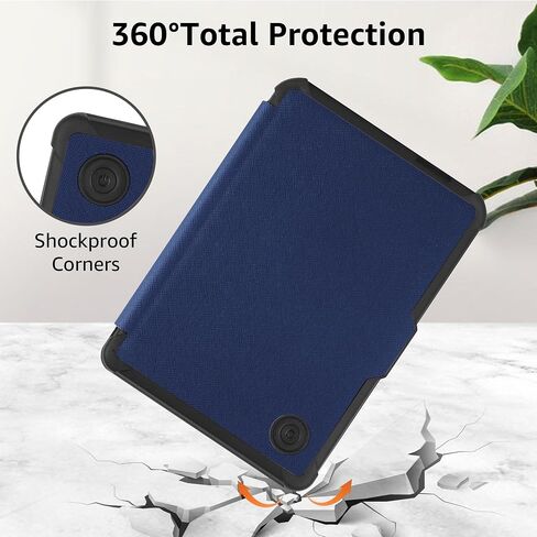 Case for 6" Kobo Clara Colour(2024)/Clara BW(2024)/Clara 2E(2022) - Slim Lightweight PU Leather Protective Smart Shell Cover with Auto Wake Sleep, Black in Kuwait