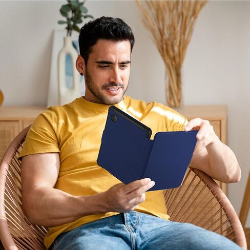Case for 6" Kobo Clara Colour(2024)/Clara BW(2024)/Clara 2E(2022) - Slim Lightweight PU Leather Protective Smart Shell Cover with Auto Wake Sleep, Black in Kuwait