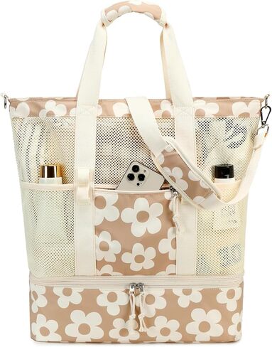 Bluboon Mesh Beach Tote Bag with Cooler Insulated Detachable Pool Bags for Women in Kuwait