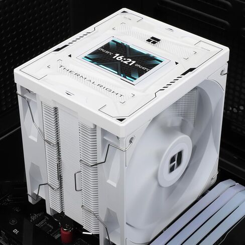 Thermalright Burst Assassin 120 Vision Digital CPU Cooler - IPS 2.4-inch Square Rotatable Display, 120mm Forward and Reverse Fan Design, Support Intel LGA1700/1150/1151/1200/1851, AMD AM4/AM5|White in Saudi Arabia