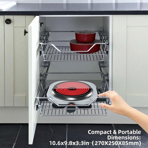 Davivy Single Hot Plate for Cooking Electric Ceramic Plate,1200W Electric Cooktop Infrared Electric Stove with Adjustable Temperature,7.5inch for ALL Cookwares for Home/RV/Camp（Single Burner） in Kuwait
