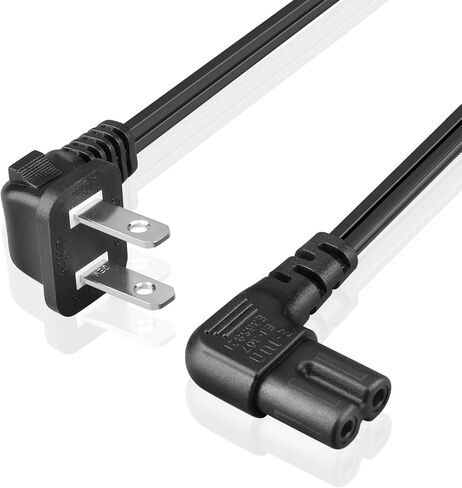 TNP 15 ft Right Angle 2-Prong C7 Power Cord for Samsung and LG TVs, White in Kuwait