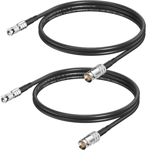 Superbat 75-Ohm BNC Female to HDBNC Male Cable Belden 1855A,3G/6G/12G-SDI Support, for Blackmagic Video Assist Monitor Professional Cameras and Video Switchers (12inch,2-Pack) in Kuwait