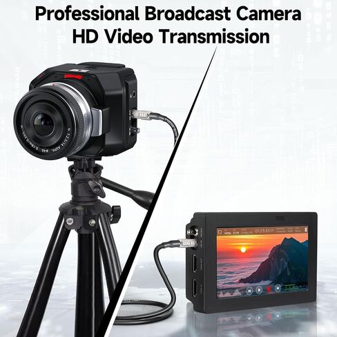 Superbat 75-Ohm BNC Female to HDBNC Male Cable Belden 1855A,3G/6G/12G-SDI Support, for Blackmagic Video Assist Monitor Professional Cameras and Video Switchers (12inch,2-Pack) in Kuwait