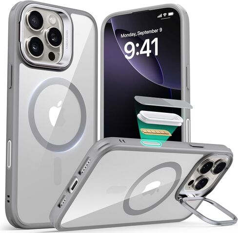 ESR for iPhone 16 Pro Case, Camera Control Compatible with MagSafe, Military-Grade Protective Case, Built-in Stash Stand Phone Case, Scratch-Resistant Back Cover, Classic Series, Clear in Kuwait