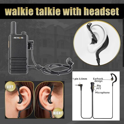 (3nd Gen RT22) Retevis B3S Walkie Talkie ، أجهزة الراديو ذات الاتجاهين المحمولة FRS ، مع سماعة الأذن ، شاشة Slim ، LCD ، شاحن متعدد الوحدات ، 1620 مللي أمبير ، قابلة لإعادة الشحن 2 Way Radio for Restaurant Boutique Store (6 حزمة) in Kuwait