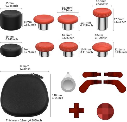 16 in 1 Metal Thumbsticks for Xbox One Elite Series 2, Replacement Accessory Kits with Metal Thumbsticks, D-Pads, Paddles, Adjustment Tool, Replacement Parts for Xbox One Elite 2 in Kuwait
