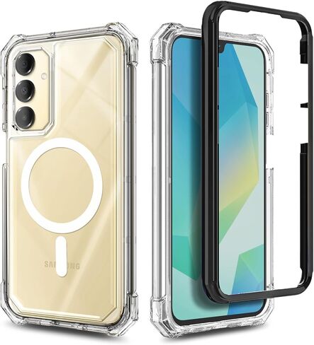 for Samsung Galaxy A16 5G Phone Case, Magnetic Case [Compatible with Mag-Safe] Shockproof Protective Bumper Case (Clear) in Kuwait