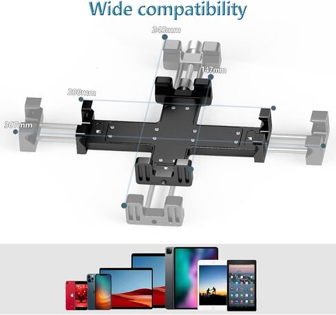 Aluminum Tablet Holder Mount with 1" Ball Head Adapter Compatible with B Size 1" Double Socket Arm and Car Holder，with 1/4 Threaded Hole Expandable, for Car/Office Desk/Vehicle Dashboard in Kuwait