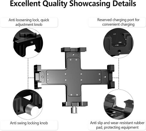 Aluminum Tablet Holder Mount with 1" Ball Head Adapter Compatible with B Size 1" Double Socket Arm and Car Holder，with 1/4 Threaded Hole Expandable, for Car/Office Desk/Vehicle Dashboard in Kuwait