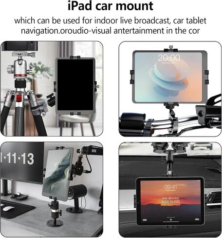 Aluminum Tablet Holder Mount with 1" Ball Head Adapter Compatible with B Size 1" Double Socket Arm and Car Holder，with 1/4 Threaded Hole Expandable, for Car/Office Desk/Vehicle Dashboard in Kuwait