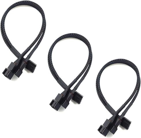PWM Fan Splitter Cable 3 Way 4 Pin PC Fan Splitter Extension Cable PWM Fan Splitt for Computer ATX Enclosure 2 Pack 12 Inches in Kuwait