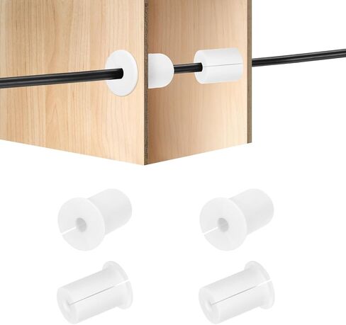 4Pcs Wall Grommets for Cables 1-Inch Silicone Cable Wall Bushing Feed Through Cable Routing Kit Accessories Wall Cable Pass Through for Ethernet with 8mm Hole, Black in Kuwait