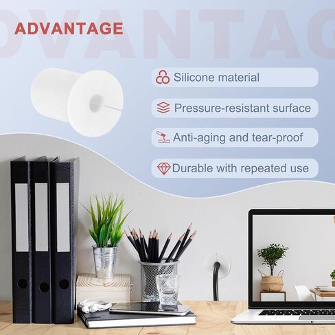 4Pcs Wall Grommets for Cables 1-Inch Silicone Cable Wall Bushing Feed Through Cable Routing Kit Accessories Wall Cable Pass Through for Ethernet with 8mm Hole, Black in Kuwait