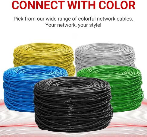 Big -A - كابل Cat6 السائبة 1000 قدم 23awg الصلبة 4 ، Cat 6 Ethernet Cable الزوج الملتوي غير الملتوي (UTP) ، (CMR) كابل الإنترنت 550 ميجا هرتز ، صندوق السحب - أسود in Kuwait