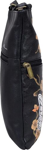 Anna Anuschka Slim Crossbody Bag | Genuine Leather | Antique Hibiscus in Saudi Arabia