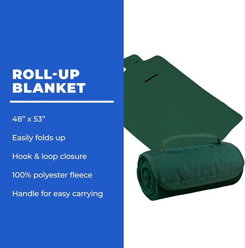 25 Ct of Roll-Up Blankets for Camping, Travel, Outdoors, Beach, Picnics – Black – Hook + Loop Closure for Easy Use in Cars & on Airplanes – Customizable for Promotions & Events in Saudi Arabia