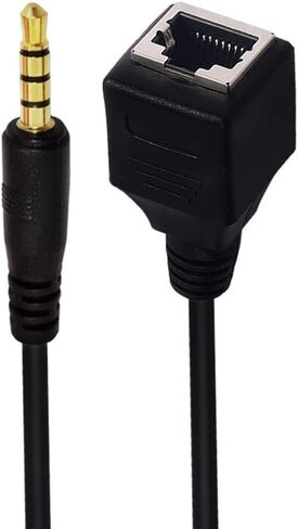 Seadream Network RJ45 Female to DC 3.5mm Adapter DC 3.5mm Male and 3.5mm Female TRRS 4 Pole Jack to RJ45 Female Cable Adapter for Touch Screen Device KTV in Kuwait