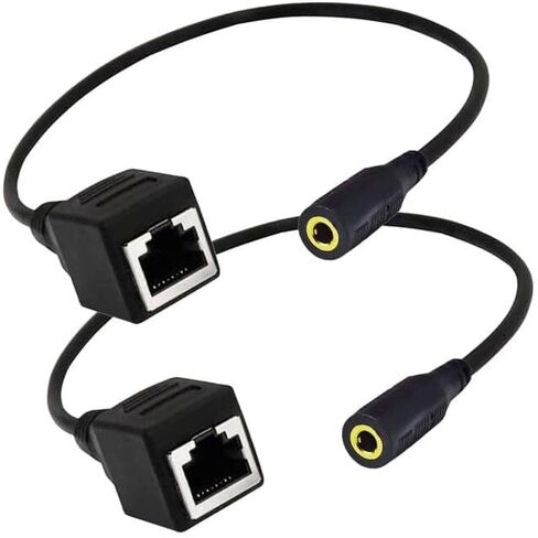 Seadream Network RJ45 Female to DC 3.5mm Adapter DC 3.5mm Male and 3.5mm Female TRRS 4 Pole Jack to RJ45 Female Cable Adapter for Touch Screen Device KTV in Kuwait