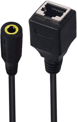 Seadream Network RJ45 Female to DC 3.5mm Adapter DC 3.5mm Male and 3.5mm Female TRRS 4 Pole Jack to RJ45 Female Cable Adapter for Touch Screen Device KTV in Kuwait