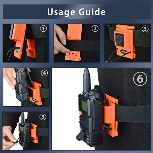 UAYESOK Quick-Release Radio Belt Holster, Tactical Adjustable Walkie Talkie Belt Clip Holder for BaoFeng Kenwood Motorola YAESU Midland HT Scanner Two Way Radio in Kuwait