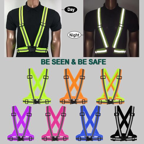 3PCS Reflective Vest Running Gear, 360°High Visibility Adjustable Safety Vest for Dog Walking, Night Running, Hiking in Kuwait