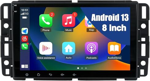 Android 13 [2G+32G] Radio Car لـ GMC Sierra Yukon Chevrolet Buick Chevy Silverado ، ستيريو شاشة لمس 8 بوصة مع GPS WiFi SWC Wireless Apple Carplay Android Auto in Kuwait