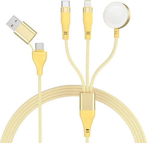 Travlel 3 in 2 Multi Charging Cable For Apple Watch Charger Fast Charging For iWatch Charger Nylon Braid USB C/A Compatible with iWatch Ultra/Series 10/9/8/7/6/SE2/5/4/3/2 & iPhone 16/15/14/Galaxy-2FT in Saudi Arabia