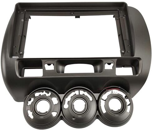 9'' Car Radio Stereo Dash Frame Fascia Bezel Panel with Power Harness Compatible for Honda Fit Jazz 2004 05 06 07 LHD Install Mount Kit in Kuwait
