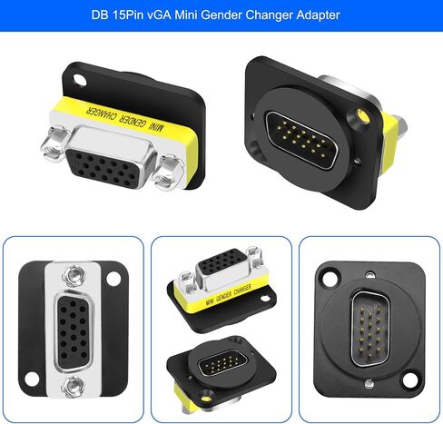 MEIRIYFA DB 15Pin VGA Mini Gender Changer Adapter,DB15 Solder Male to D-Type Female D-SUB HD15 VGA Serial Couper Connector for VGA Cables (Female to Female) in Kuwait