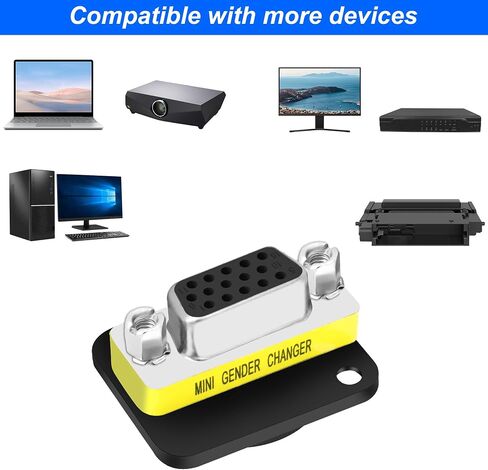 MEIRIYFA DB 15Pin VGA Mini Gender Changer Adapter,DB15 Solder Male to D-Type Female D-SUB HD15 VGA Serial Couper Connector for VGA Cables (Female to Female) in Kuwait