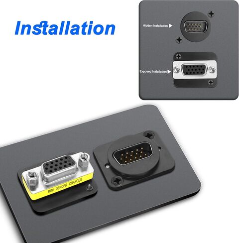 MEIRIYFA DB 15Pin VGA Mini Gender Changer Adapter,DB15 Solder Male to D-Type Female D-SUB HD15 VGA Serial Couper Connector for VGA Cables (Female to Female) in Kuwait
