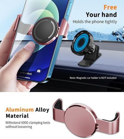 Magnetic Phone Car Mount, Universal Air Vent Magnetic Car Phone Mount Holder, Compatible with iPhone 15 Pro Max, and More (Generation 2 Stand Black) in Saudi Arabia