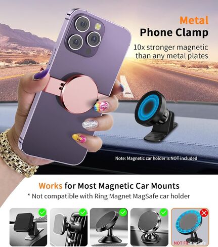 Magnetic Phone Car Mount, Universal Air Vent Magnetic Car Phone Mount Holder, Compatible with iPhone 15 Pro Max, and More (Generation 2 Stand Black) in Saudi Arabia