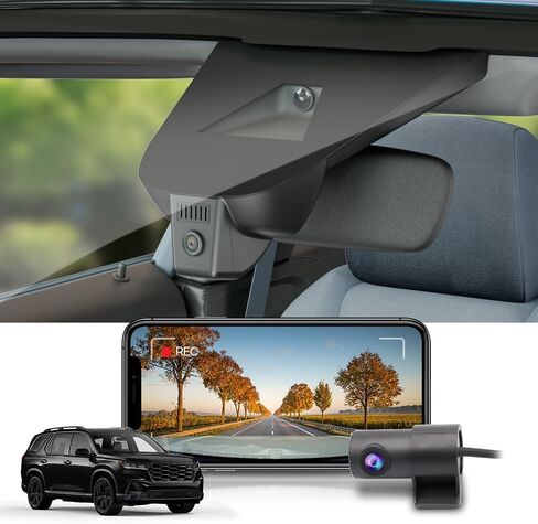 Fitcamx 4K Dash Cam Suitable for Honda Pilot 2023 2024 2025 EX-L Touring Elite Sport Trailsport LX Black Edition, OEM Look, UHD 2160P Video, WiFi & APP, Loop Recording, G-Sensor, Plug&Play, 64GB Card in Kuwait