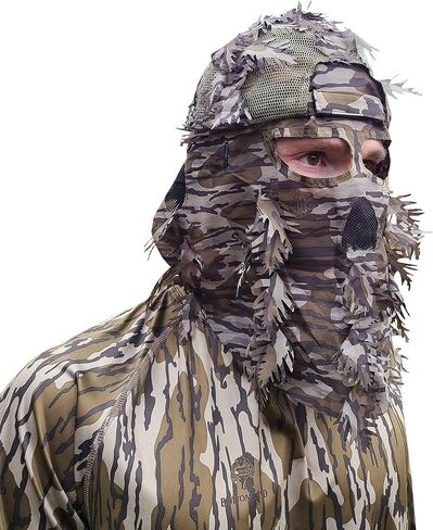 Mossy Oak Break-Up Camo Face Mask Rear Facing Hat for Hunting, Officially Licensed Camouflage in Kuwait