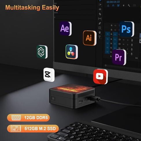 Mini PC Alder Lake-ν95 (حتى 3.4 جيجا هرتز) 4 النوى 4 مؤشرات ترابط ، أجهزة كمبيوتر سطح المكتب Mini 8GB DDR5 256GB M.2 SSD ، MINI PC Dual LAN Support 4K عرض الشاشة الثلاثي/USB3.0/WIFI 5/Bluetooth 5.0 للتعليم in Kuwait