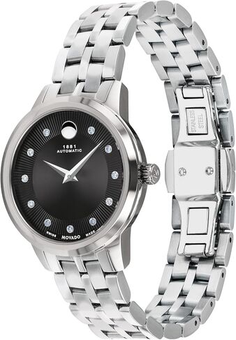 ساعة موفادو 1881 النسائية - حركة أوتوماتيكية سويسرية، سوار من الفولاذ المقاوم للصدأ مرصع بالألماس - مقاومة للماء حتى 3 ATM - ساعة عصرية فاخرة لها - 30 ملم in Kuwait