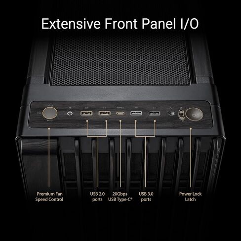 ASUS PROART PA401 WOOD EDITION ATX MID-AROWER CASE-الزجاج المقسى ، اللوحة الأمامية الخشبية المعتمدة من FSC ، معجبين مزدوج 160 مم ، قفل زر الطاقة وإعادة الضبط ، USB-C 20GBPS ، قوس PSU قابل للفصل in Kuwait