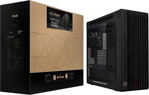 ASUS PROART PA401 WOOD EDITION ATX MID-AROWER CASE-الزجاج المقسى ، اللوحة الأمامية الخشبية المعتمدة من FSC ، معجبين مزدوج 160 مم ، قفل زر الطاقة وإعادة الضبط ، USB-C 20GBPS ، قوس PSU قابل للفصل in Kuwait