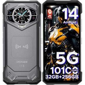 Doogee S200 S200 Rugged Smartphone 5G غير مؤمن ، 256 جيجابايت+32 جيجابايت هاتف وعرة مع شاشة خلفية 1.32 "، بطارية 10100mAh ، Android 14،100mp+20mp camer
