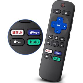استبدال ROKU-TV-REMOTE ، متوافق مع TCL ROKU/HISENSE ROKU/ONN ROKU/Sharp Roku Series TVS (وليس لعصا Roku و Box)