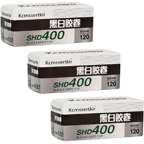 SHD 400 ، 120 Roll Film ، فيلم طباعة بالأبيض والأسود ISO 400 3 عبوات + قطعة قماش تنظيف الألياف الدقيقة
