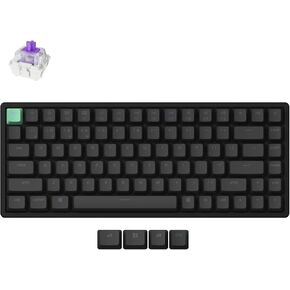 Keychron K2 He QMK اللاسلكي ألعاب مفاتيح ميكانيكية مخصصة ، 2.4 جيجا هرتز/بلوتوث/سلكية 100 ٪ تخطيط الساخن قابلة للبرمجة RGB Backlit Gateron مفاتيح مغناطيسية لنوافذ MAC ، إطار الخشب الأسود