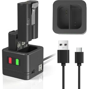 محطة شاحن البطارية الحلقية ، DRINGHANT BATTERCH CARGER DOCK متوافق مع كاميرا الدائري-doorbell 2/3/3 Plus/4 ، CAM Poephole ، كاميرا Spotlight (بطاريات حلقة غير متضمنة) (أبيض)
