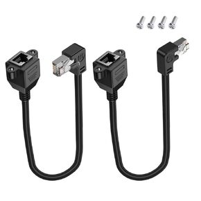 RJ45 ذكر إلى أنثى لوحة المسمار MOUNT CAT5E ETHERNET LAN Network Extension كبل قصير 90 درجة كابل شبكة لجهاز التوجيه مودم ذكي تلفزيون الكمبيوتر كمبيوتر الكمبيوتر المحمول 30 سم