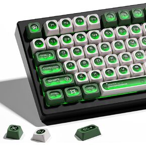 مفاتيح مفاتيح شفافة ، XVX New Max Profile Shine من خلال keycaps75 في المئة ، Cat Eye Custom Keycaps ، PC Jelly Keycaps للوحات المفاتيح الميكانيكية (136Keys ، فقط Keycaps)-Purple & White