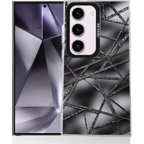 Galaxy S24 Ultra Case - تصميم شبكة Neon الأزرق ، المصد TPU Slim Slimproof ، غطاء حماية غير لامع مضاد للخلع لـ Samsung S24 Ultra Case Black