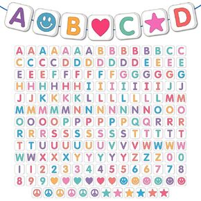 Carson Dellosa 219-Piece 4 Inch Colorful Cutout Letters for Bulletin Boards, Numbers, Punctuation & Symbols, Bright and Colorful Bulletin Board Letters, Colorful Classroom Letters for Bulletin Board