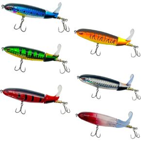 سحر الصيد للباس Whopper Lures Kit Top Water Fishing Lures مع Bkk Hooks Popper Floating Floating Pass